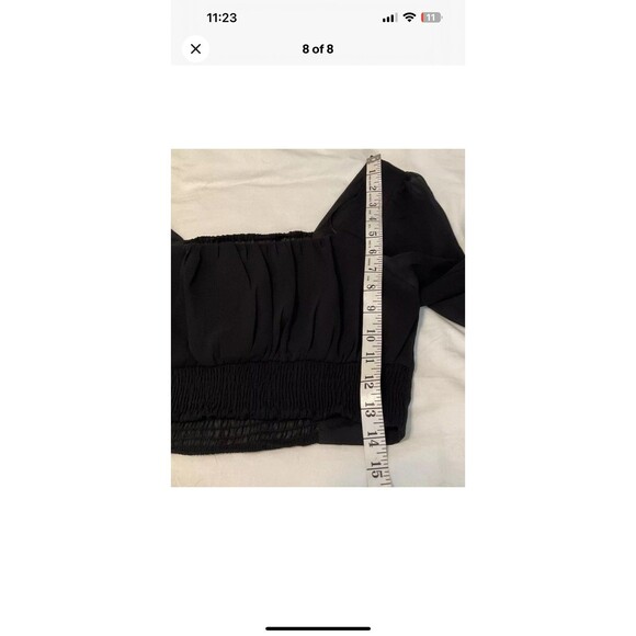 Alter'd State Black Open Back Balloon Sleeve Waist Crop Top Size XS - Picture 8 of 8